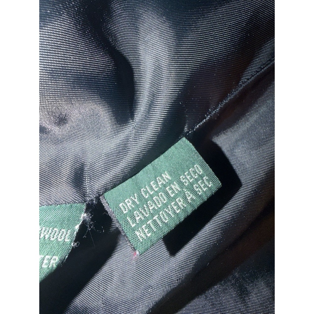 Lauren Ralph Lauren Womens 20W Lambswool Windowpane Coat Gray Hidden Button - Picture 10 of 13